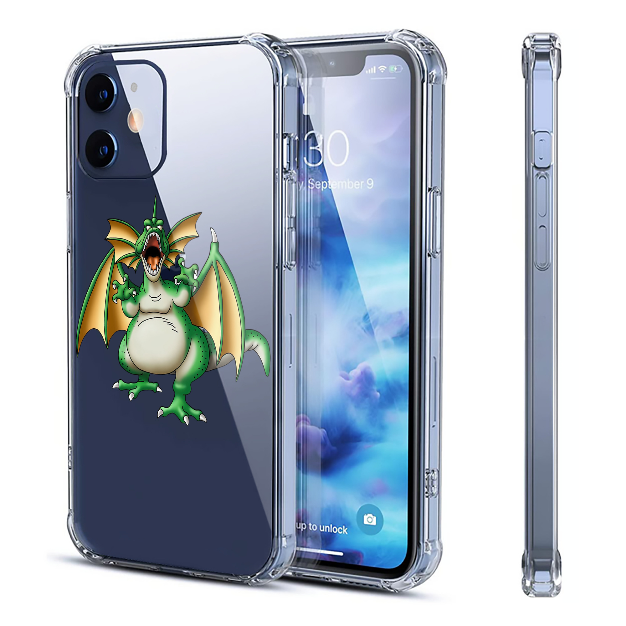 （画像用） ドラゴンクエスト Doragon Kuesuto Dragon Quest 【iPhone 12シリーズ対応】透明スマホケース（クリアソフトケース）